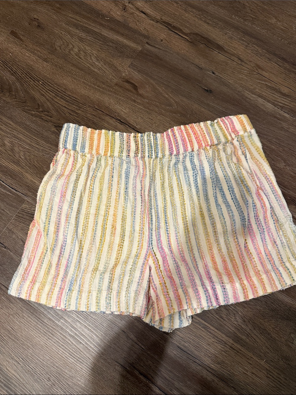High-Waist Pastel Multi-Stripe Women's Shorts